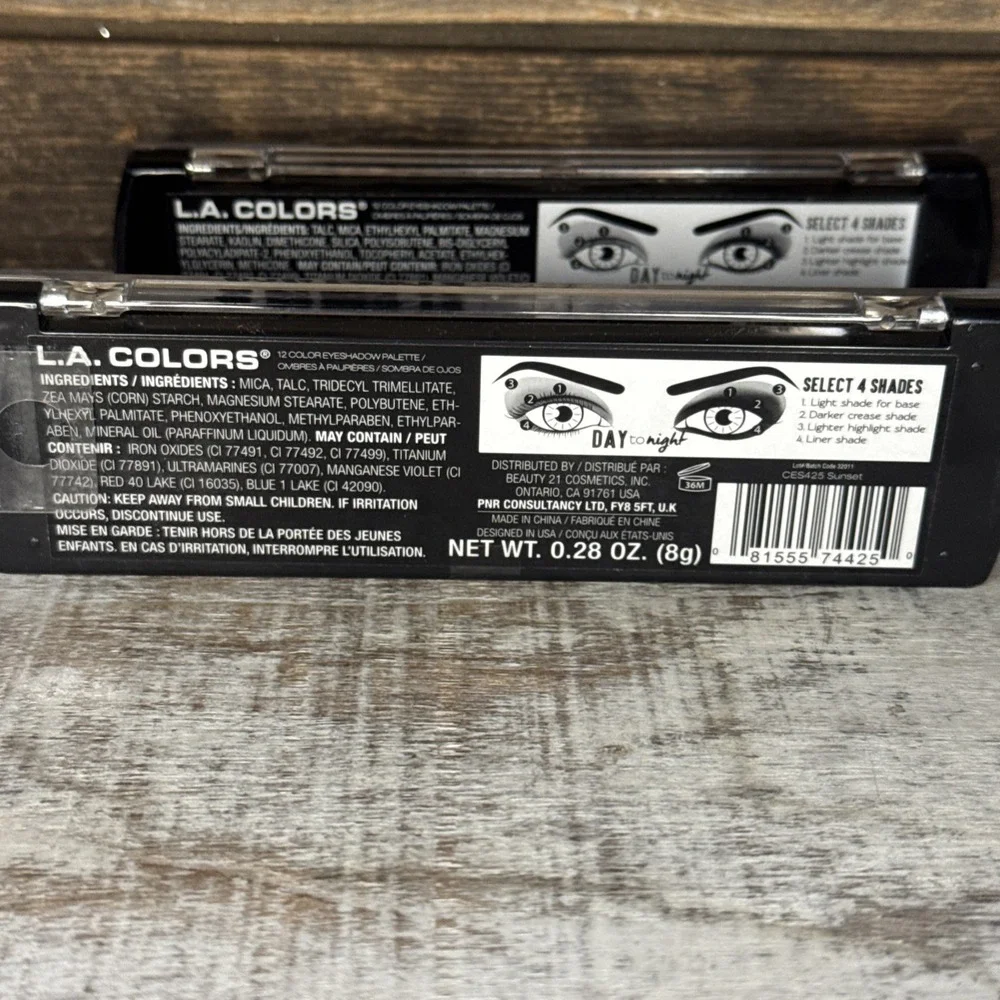 L.A. Colors 2‎ Pack Day To Night 12 Color Eyeshadow Palettes Sunset + After Dark